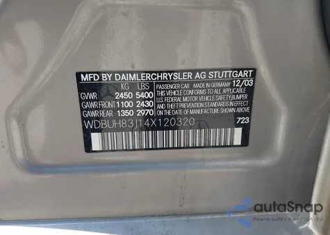 2004 Mercedes-Benz E 500 4Matic из США, поврежденный, VIN WDBUH83J14X120320